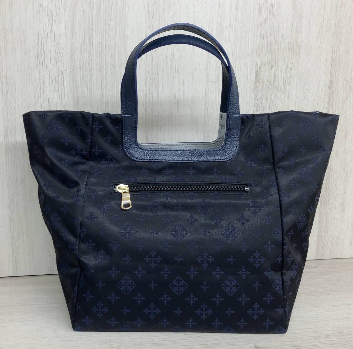 russet ラシット ナイロンジャガード トートバッグ ネイビー 総柄 日本