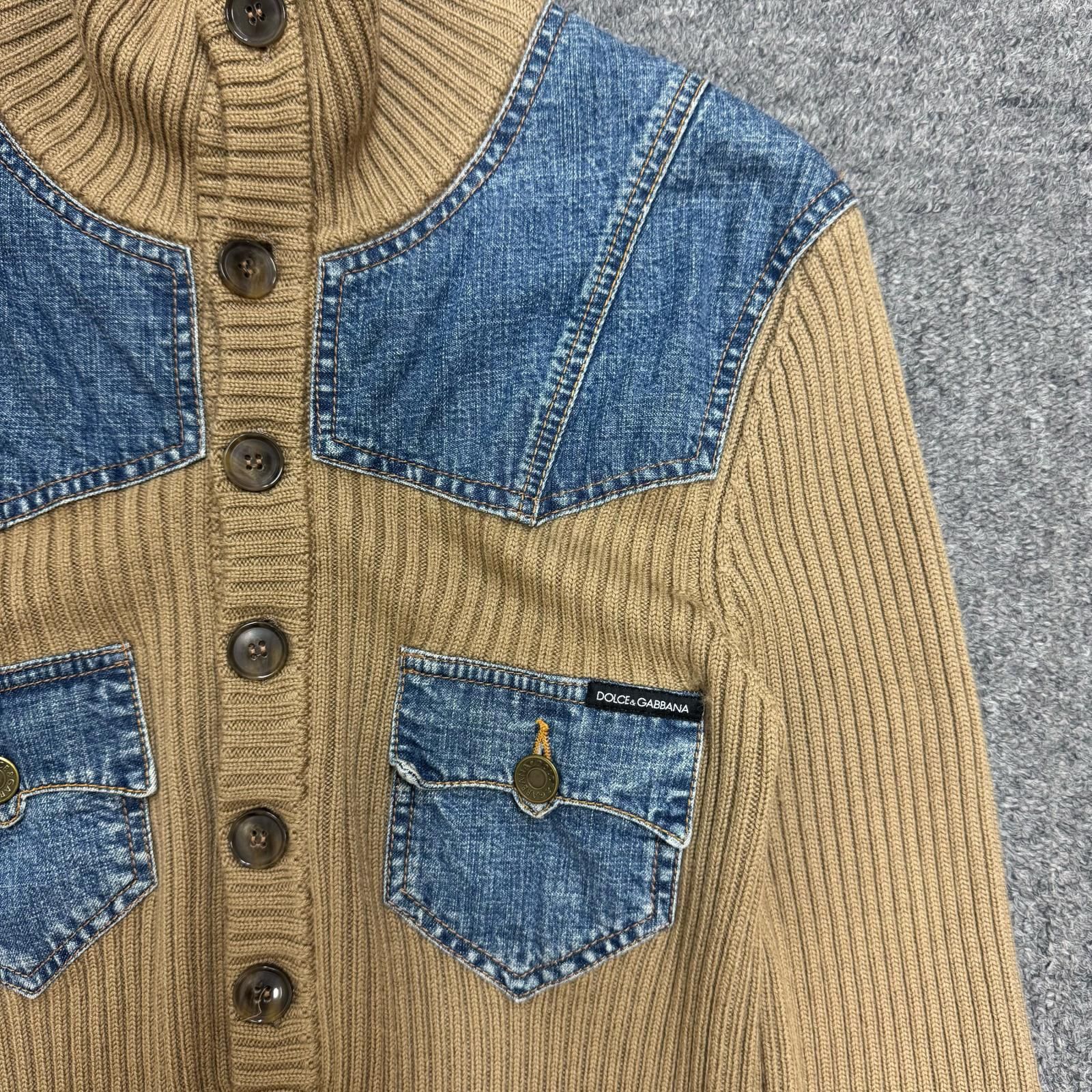 DOLCE&GABBANA デニム切替ニットポロシャツ ニットセーター ドルチェ