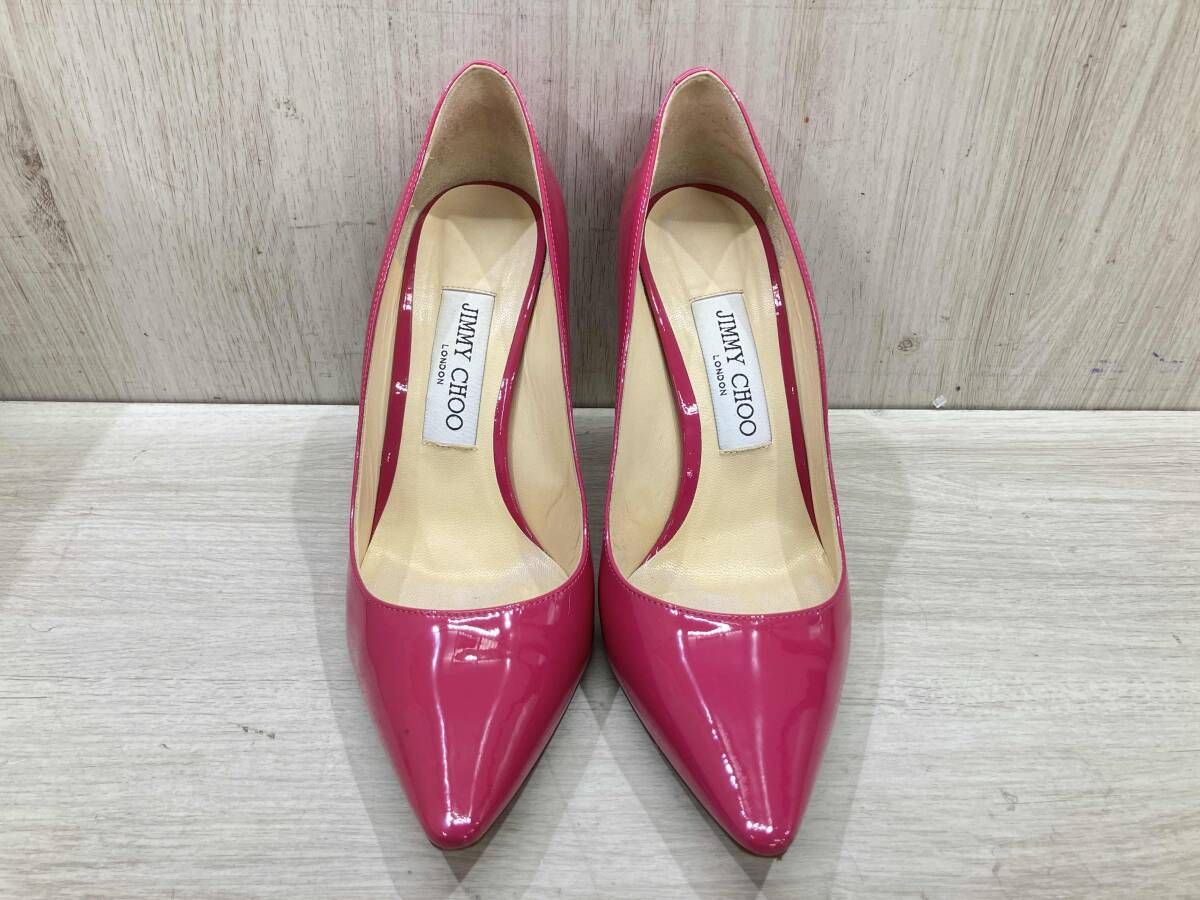 通年 JIMMY CHOO ジミーチュー パンプス エナメル ピンヒール ピンク