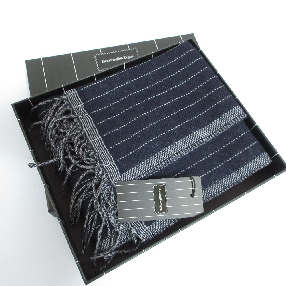 未使用 ErmenegildoZegna エルメネジルドゼニア フリンジマフラー