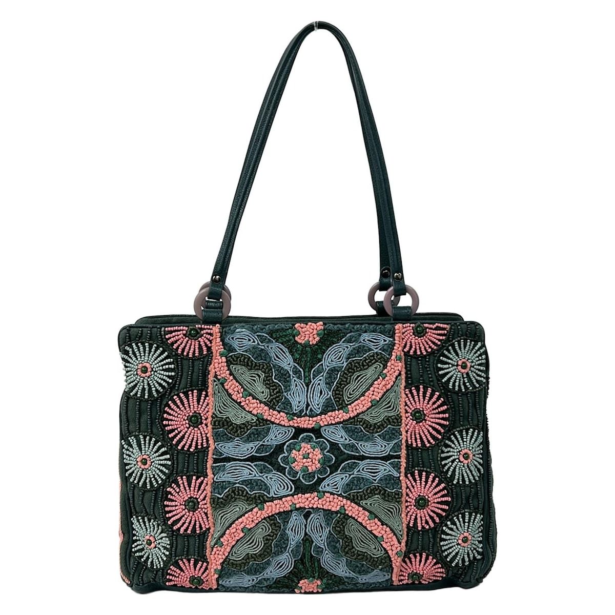 JAMIN PUECH(ジャマンピエッシェ) トートバッグ - ダークグリーン