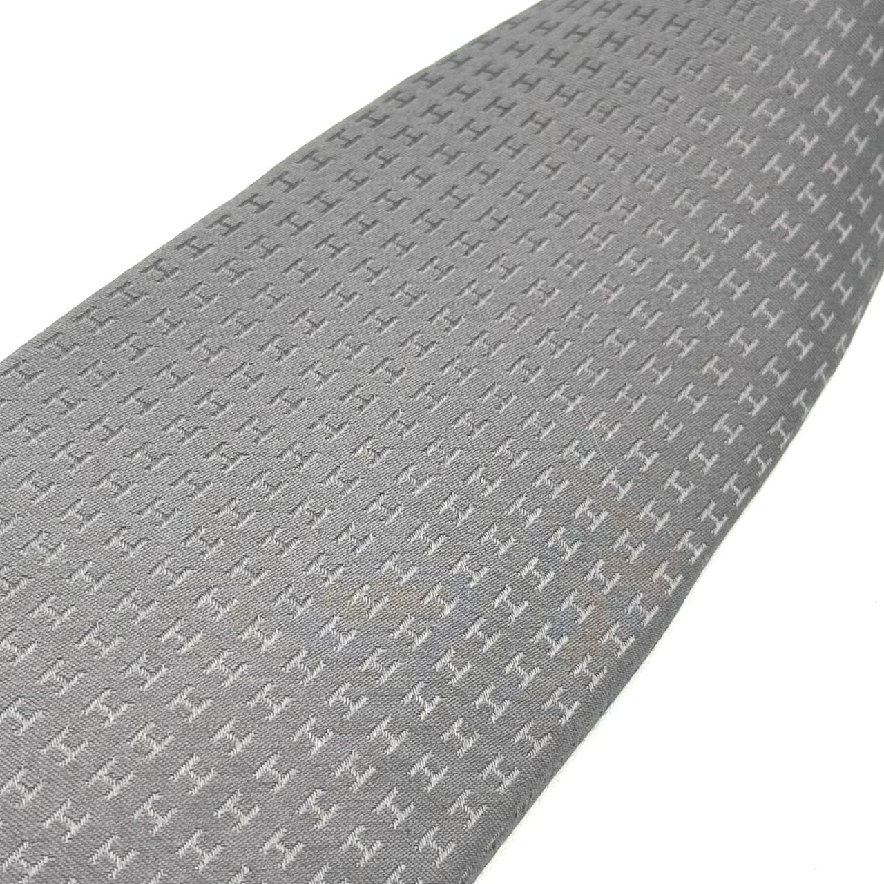 エルメス ファソネ H ジャガード グレー 総柄 ネクタイ 3-1-83 - メルカリ