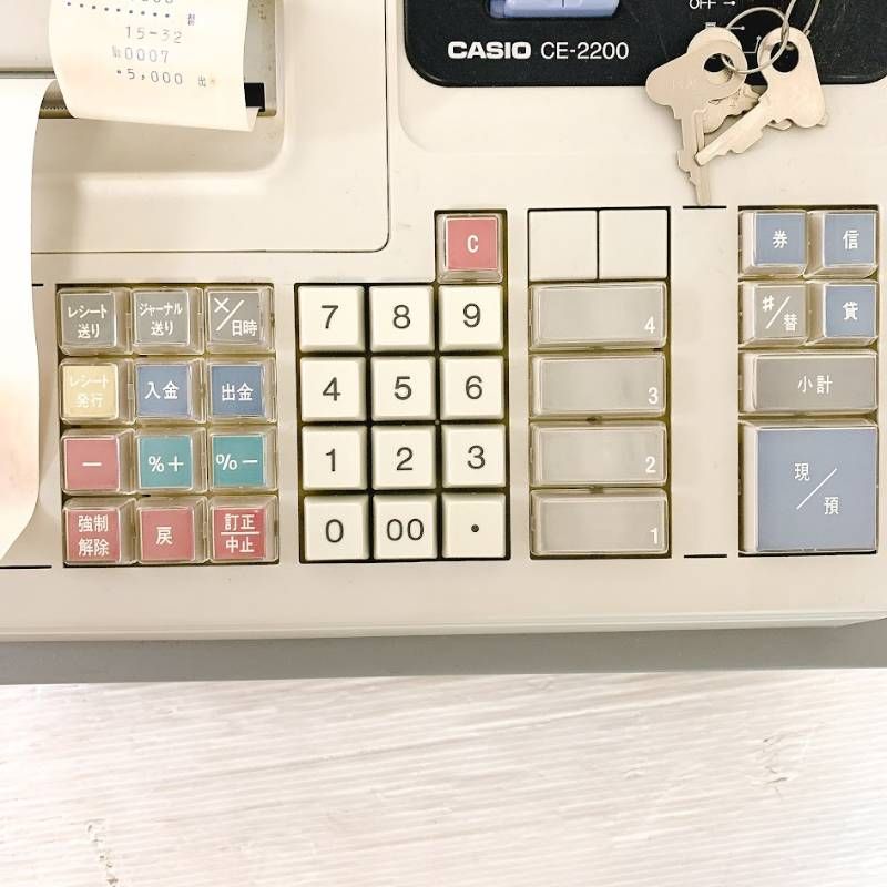 カシオ CASIO レジスター CE-2200 鍵4本付き - メルカリ