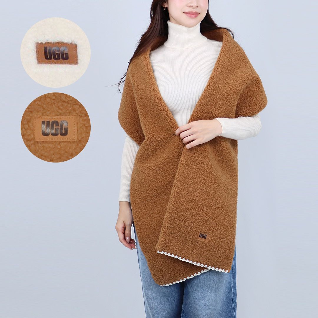 アグ UGG マフラー ロゴ UGG FLUFF SCALLOPED SCARF 101021 【お