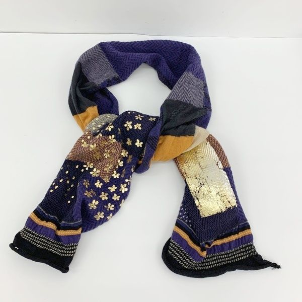 KAPITAL キャピタル マフラー ストール 縮絨ウール 桜 月 和柄 刺繍