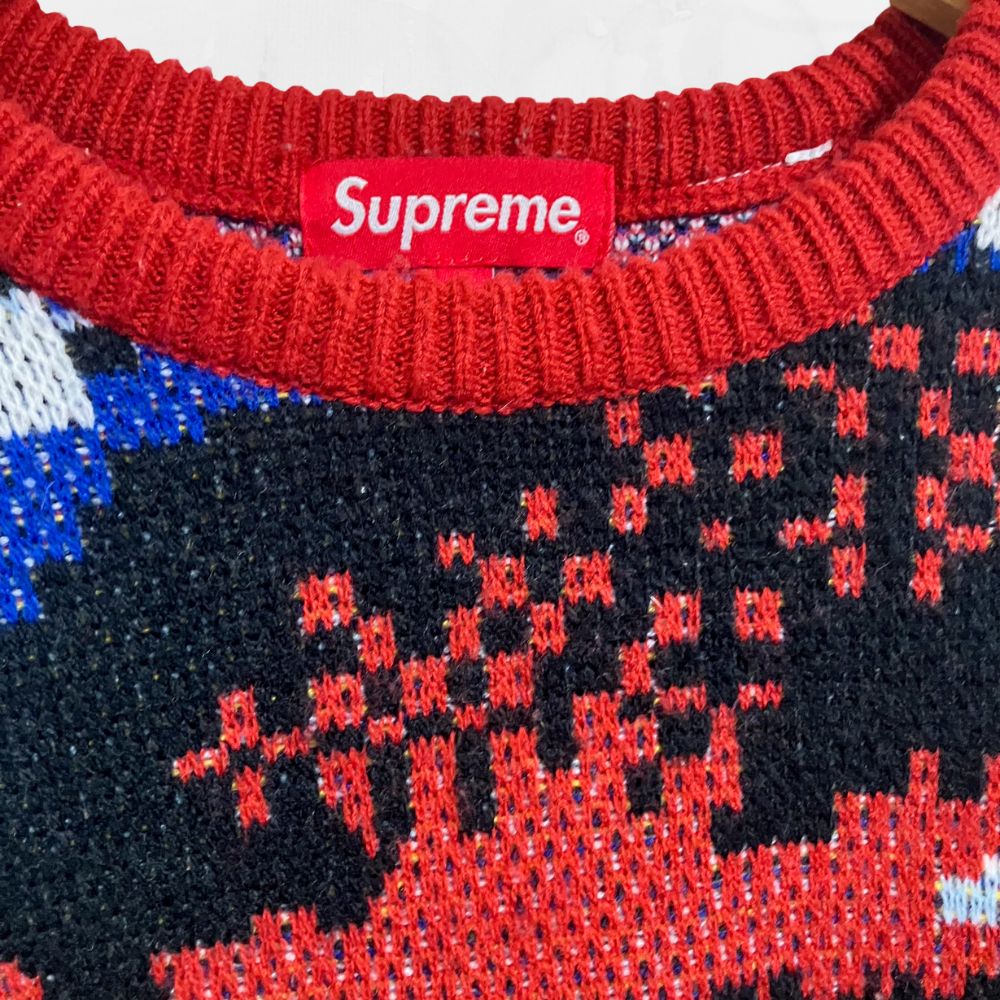 Supreme シュプリーム 星条旗 ニット セーター L USA柄 国旗柄 - メルカリ