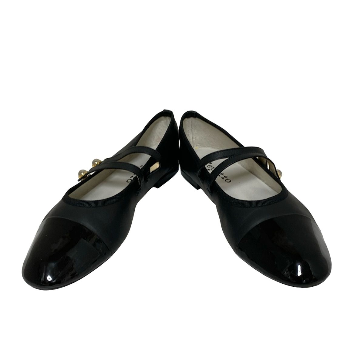 repetto(レペット) フラットシューズ 38 レディース - 黒 ダブル