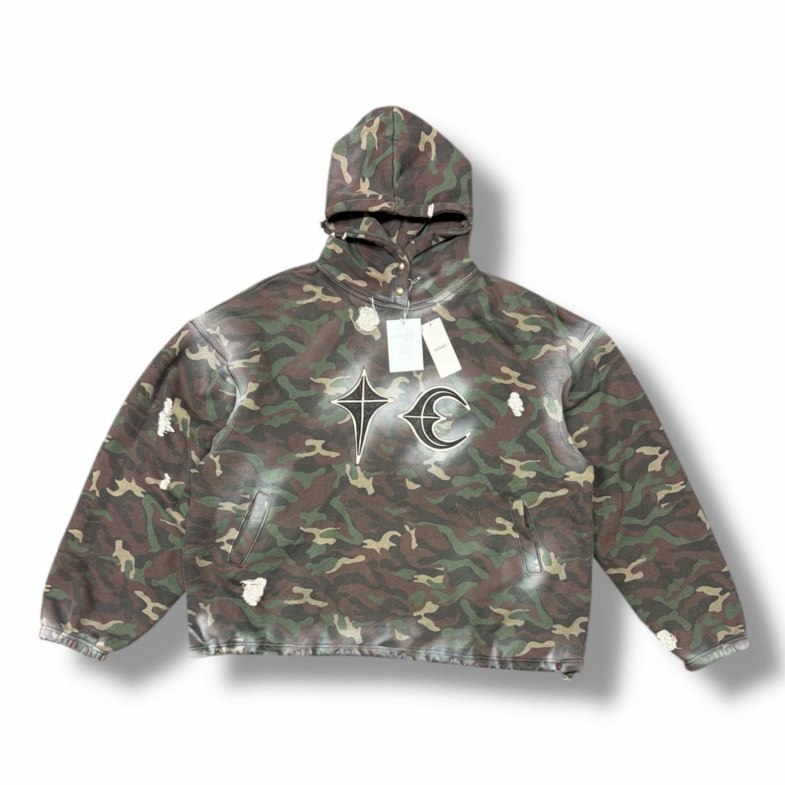 THUG CLUB 25SS Sprayed Camoflage Rock Hoodie スプレー