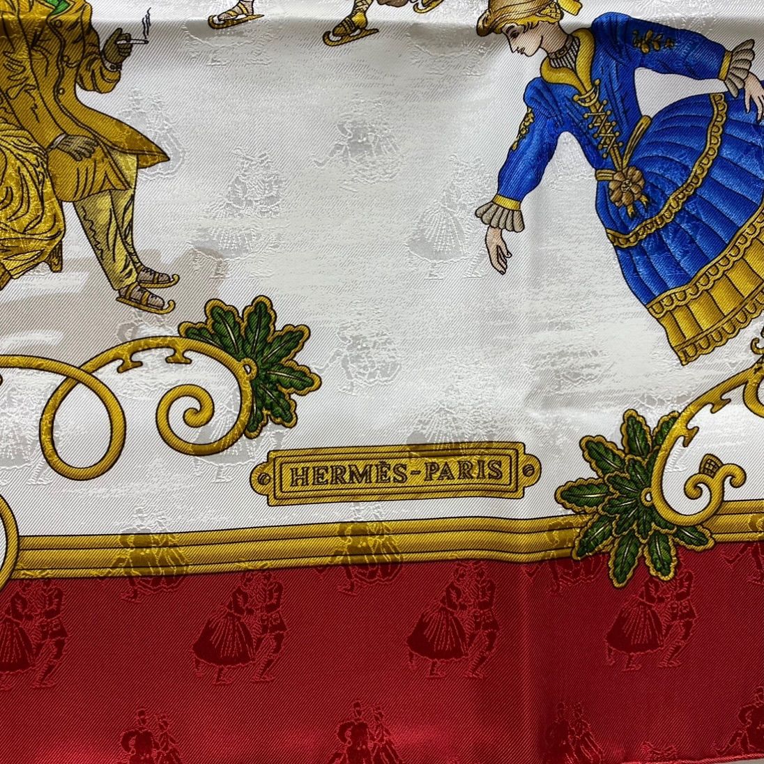エルメス カレ90 Joies d'Hiver シルクスカーフ 冬の愉しみ レッド