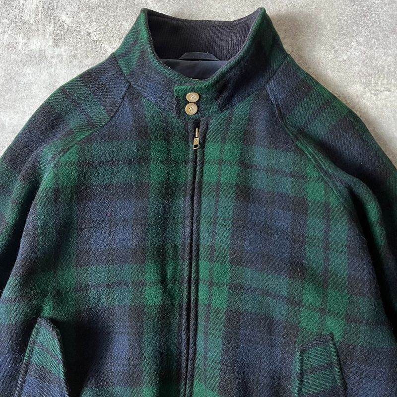 90s POLO RALPH LAUREN チェック ウール スイングトップ ジャケット M