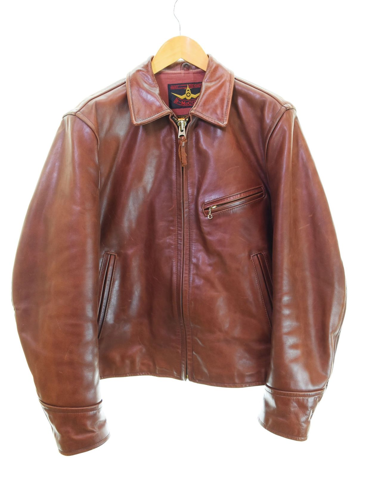 ビーマッコイ B-MCCOY'S STEERHIDE LEATHER SINGLE RIDERS JACKET