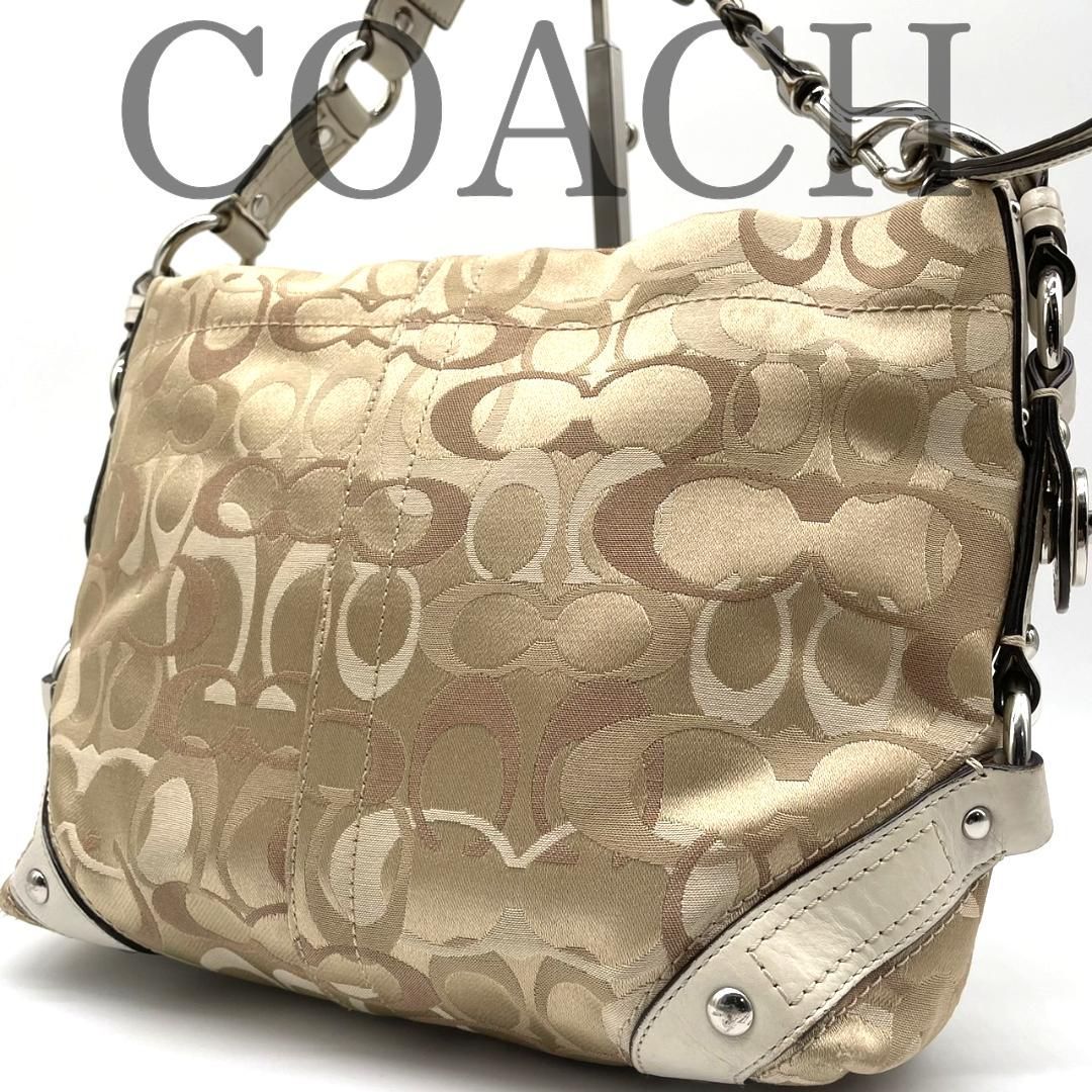 良品】コーチ トートバッグ オプティックシグネチャー 大容量 F13980