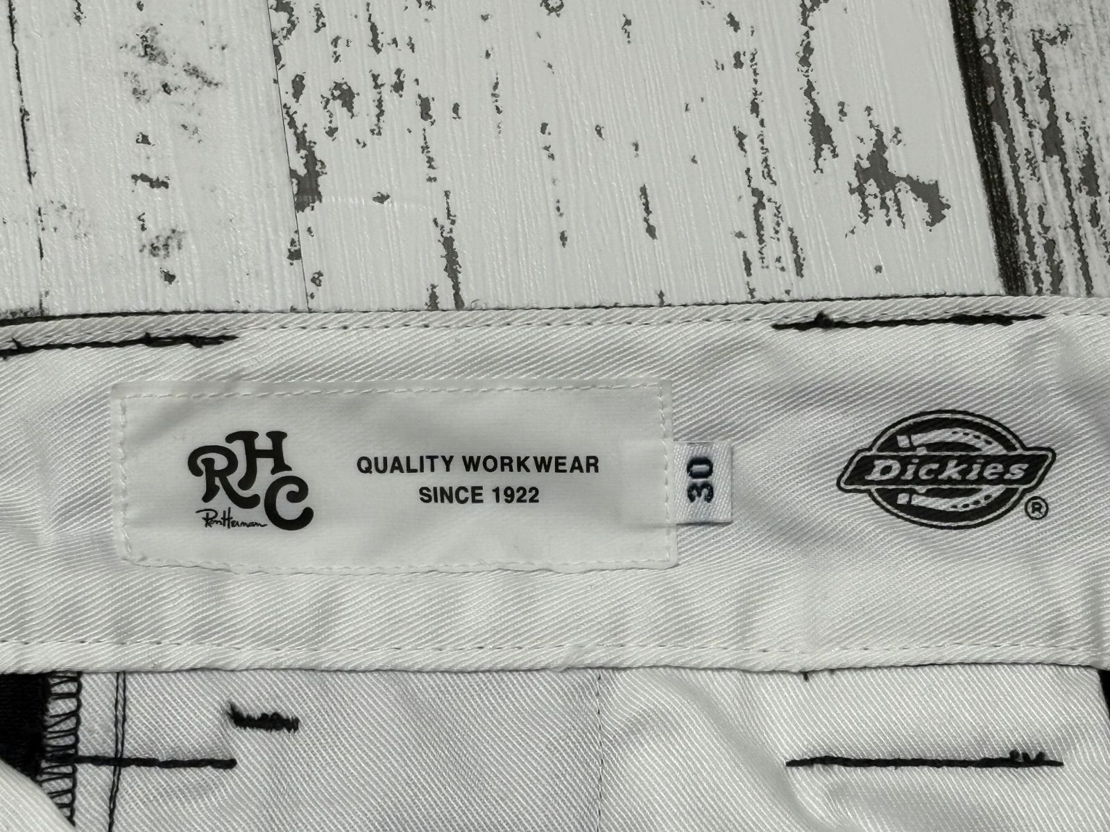 未使用 Dickies別注 RHC オリジナルワイドフィット テパード パンツ 黒