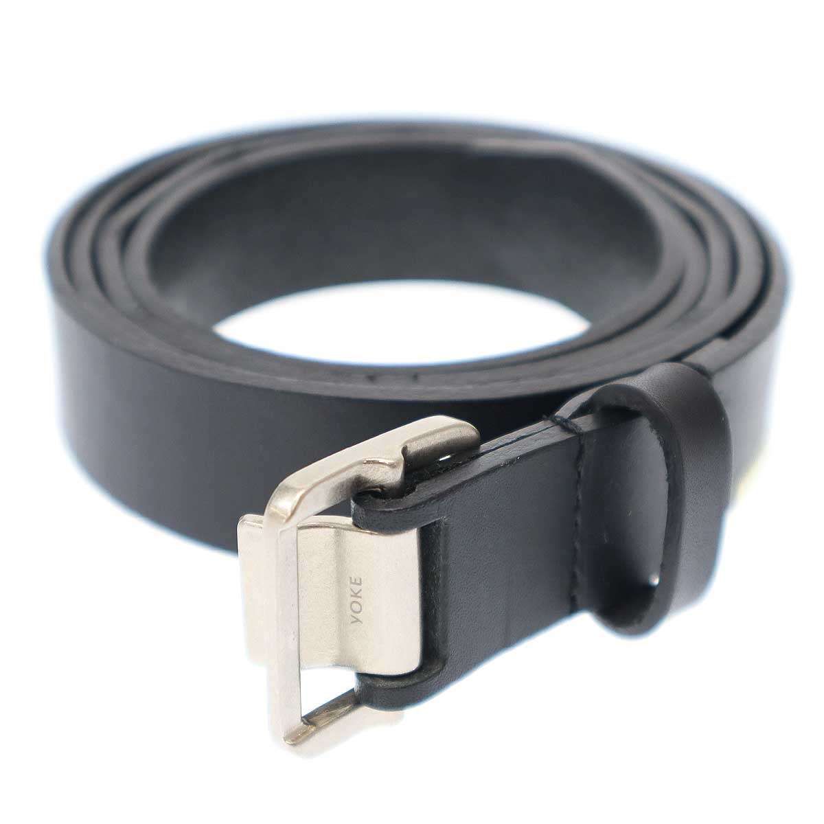 YOKE ヨーク Narrow Leather Belt ナローレザーベルト ブラック