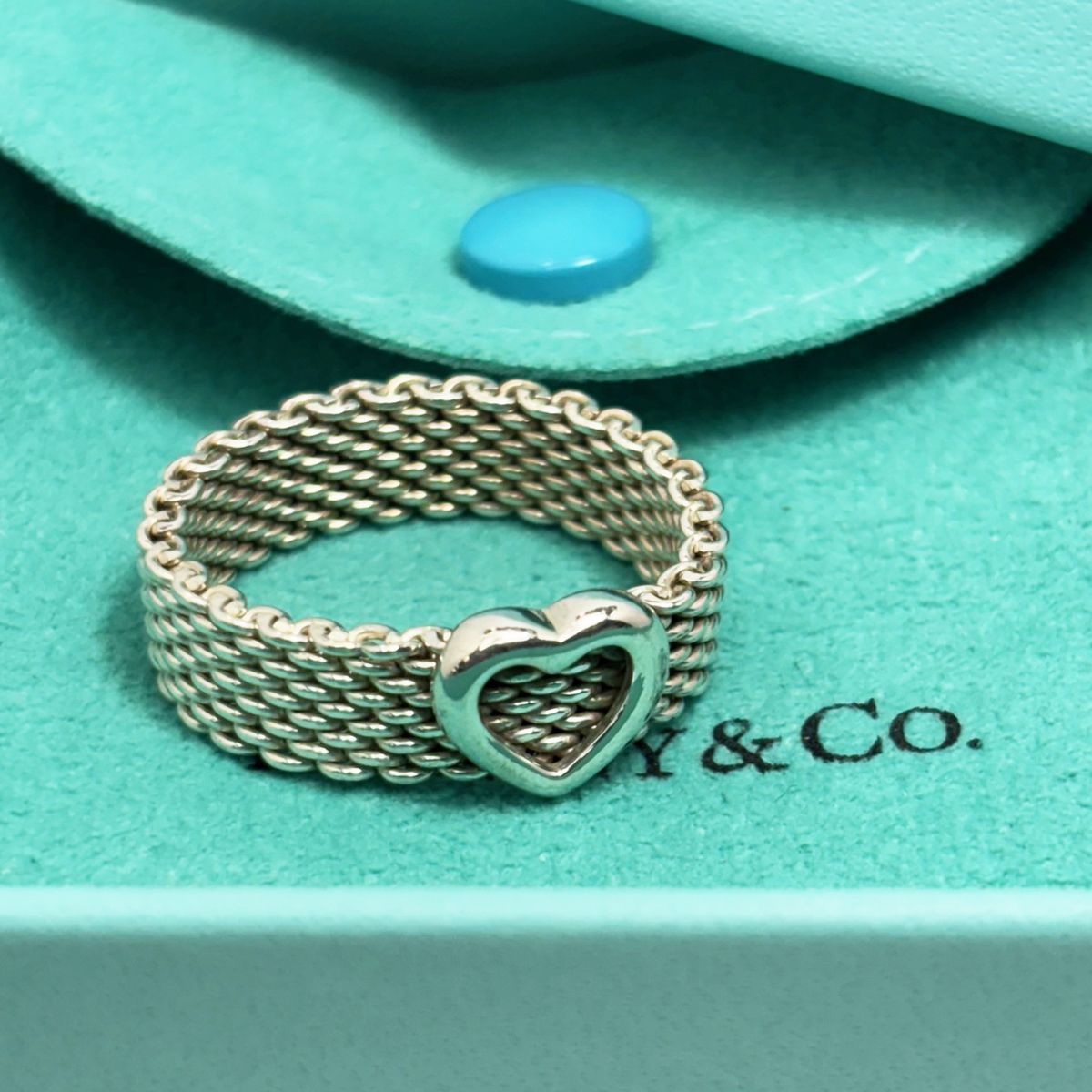 中古】 ティファニー リング サマセット メッシュ リボン 指輪 #18