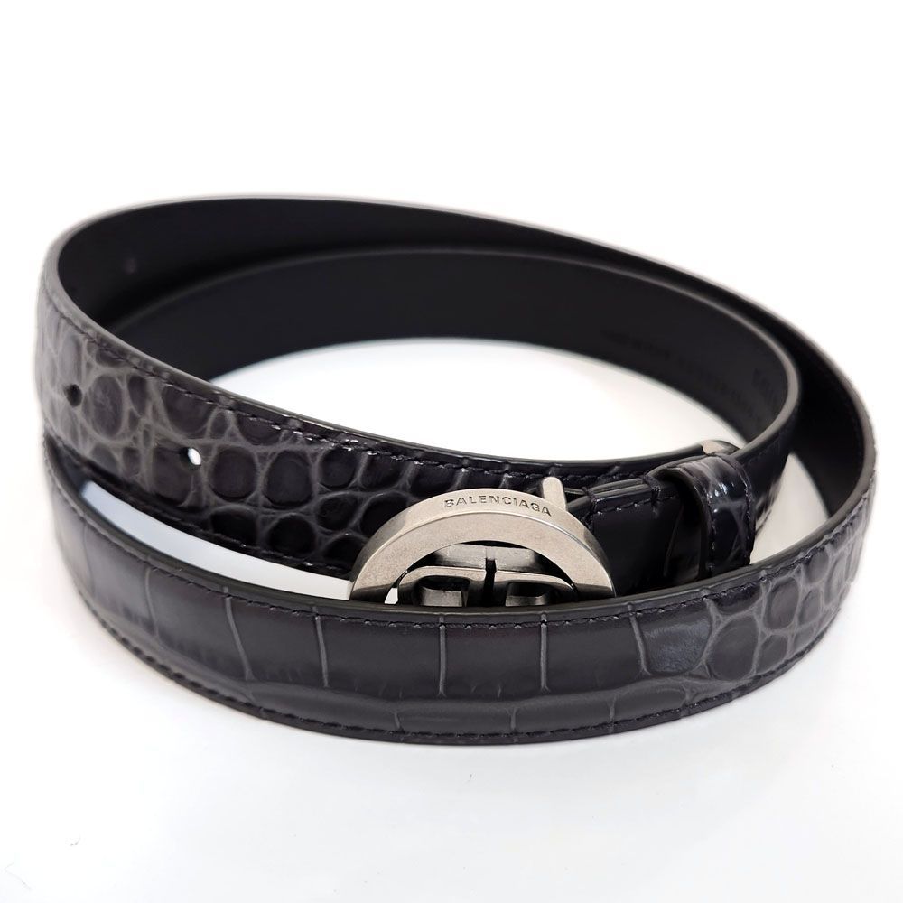 BALENCIAGA BALENCIAGA クロコダイル型押し ベルト 85cm バレンシアガ