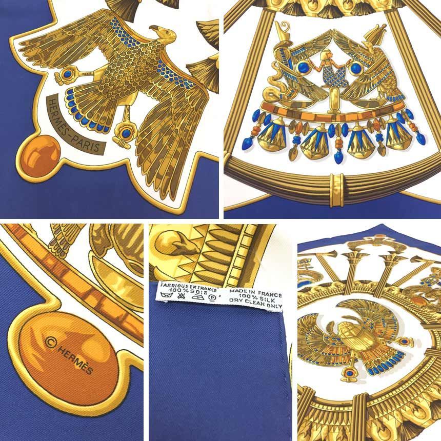 エルメス HERMES カレ 90 スカラベ柄 caty 古代エジプト スカーフ