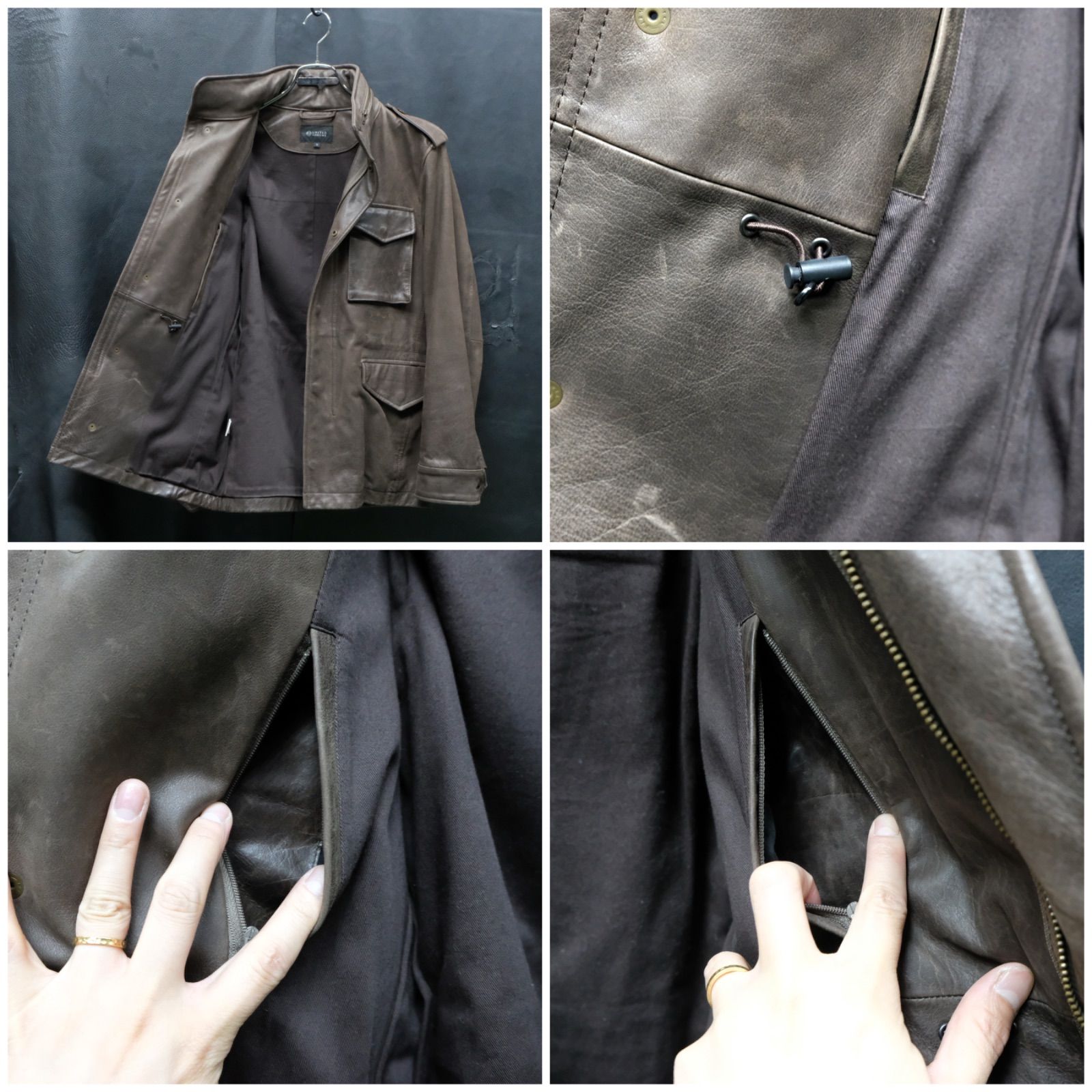 UNITED ARROWS M-65 レザージャケット M 牛革 ミリタリー フィールド