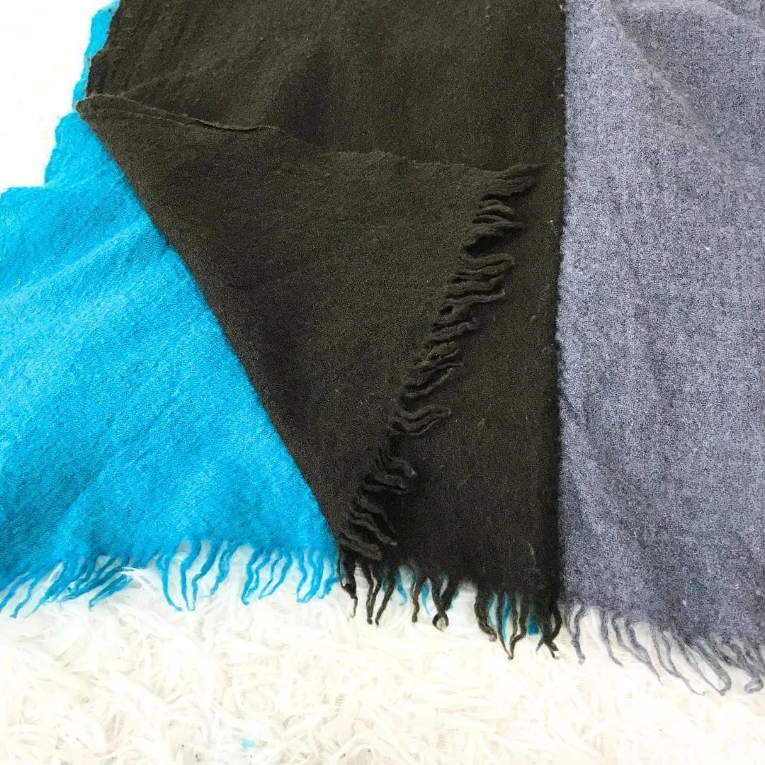 Y's ワイズ ヨウジヤマモト ストール マフラー 3枚接ぎ 毛100