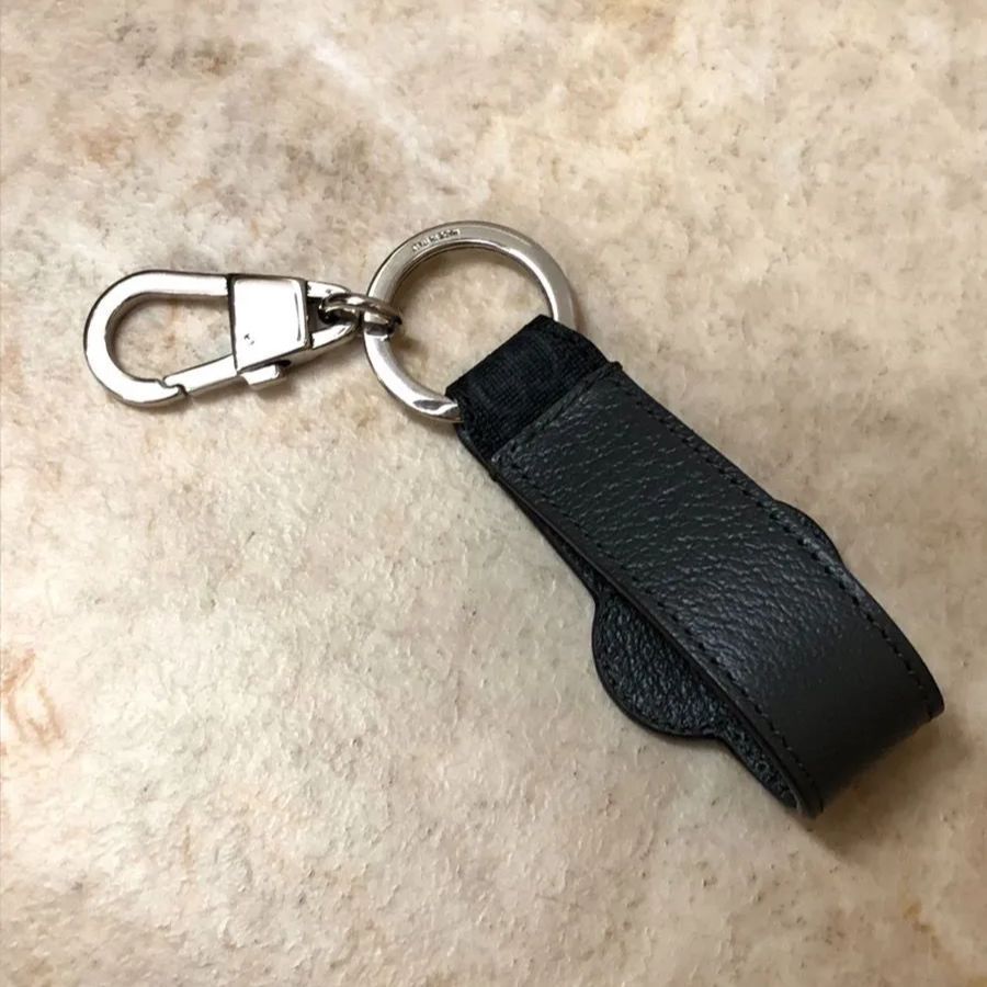 GUCCI グッチ キーリング キーホルダー GG レザー ブラック系 - メルカリ