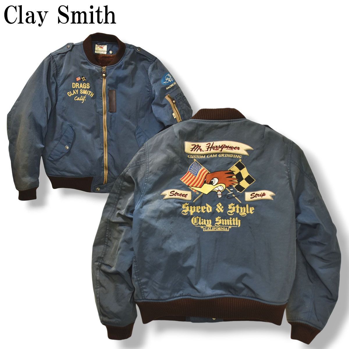 豪華刺繍】 クレイスミス Clay Smith MA-1 フライトジャケット