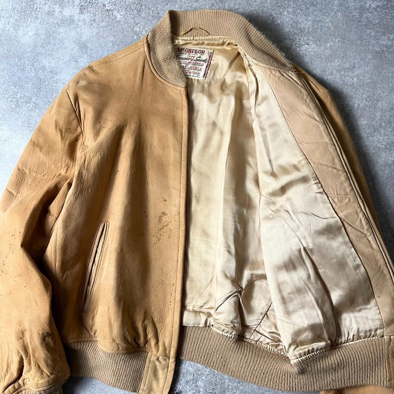 60s USA製 McGREGOR ライナー付き 本革 スエード レザー ジャケット 44