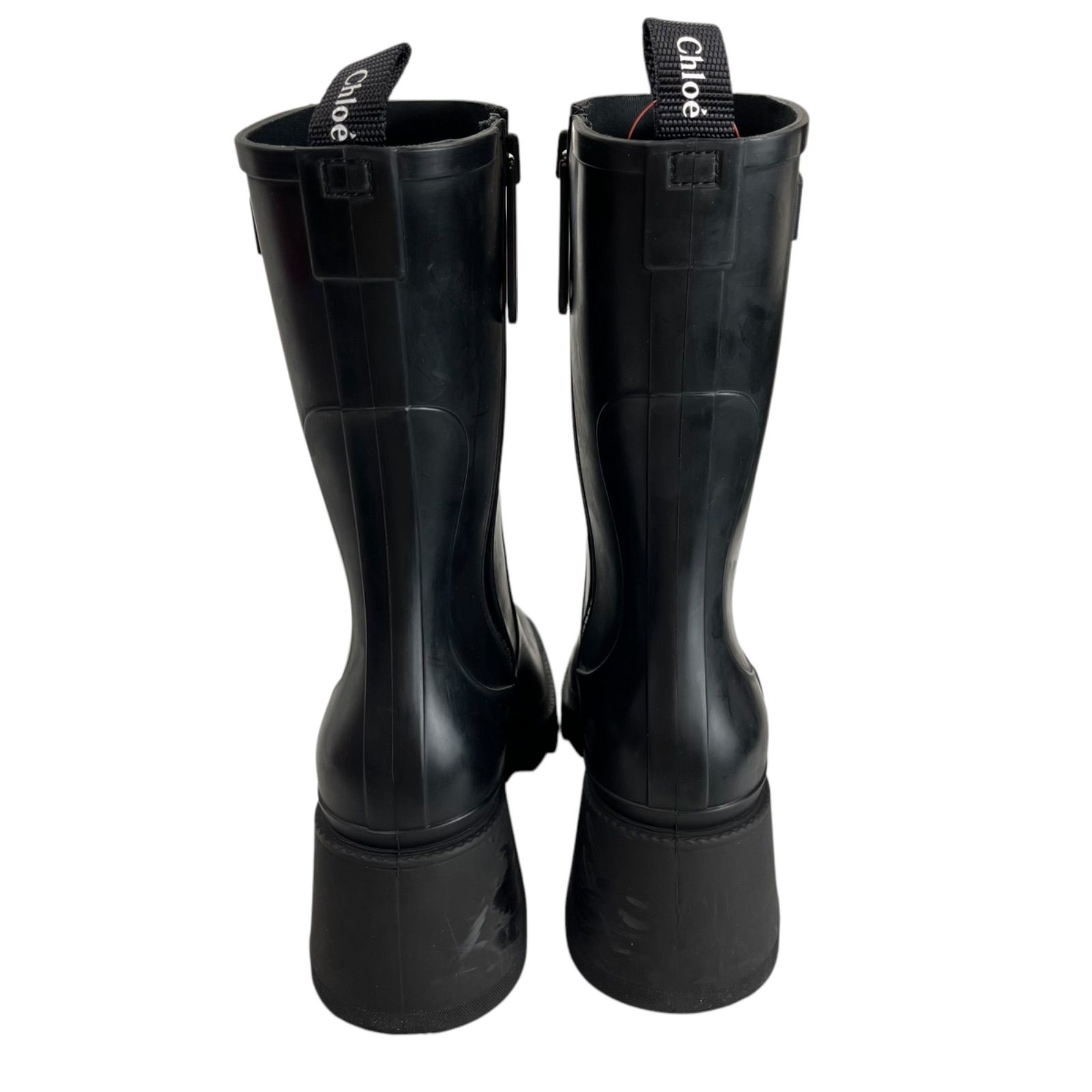 クロエ Chloe BETTY レインブーツ 長靴 ブラック ラグソール 36、23cm