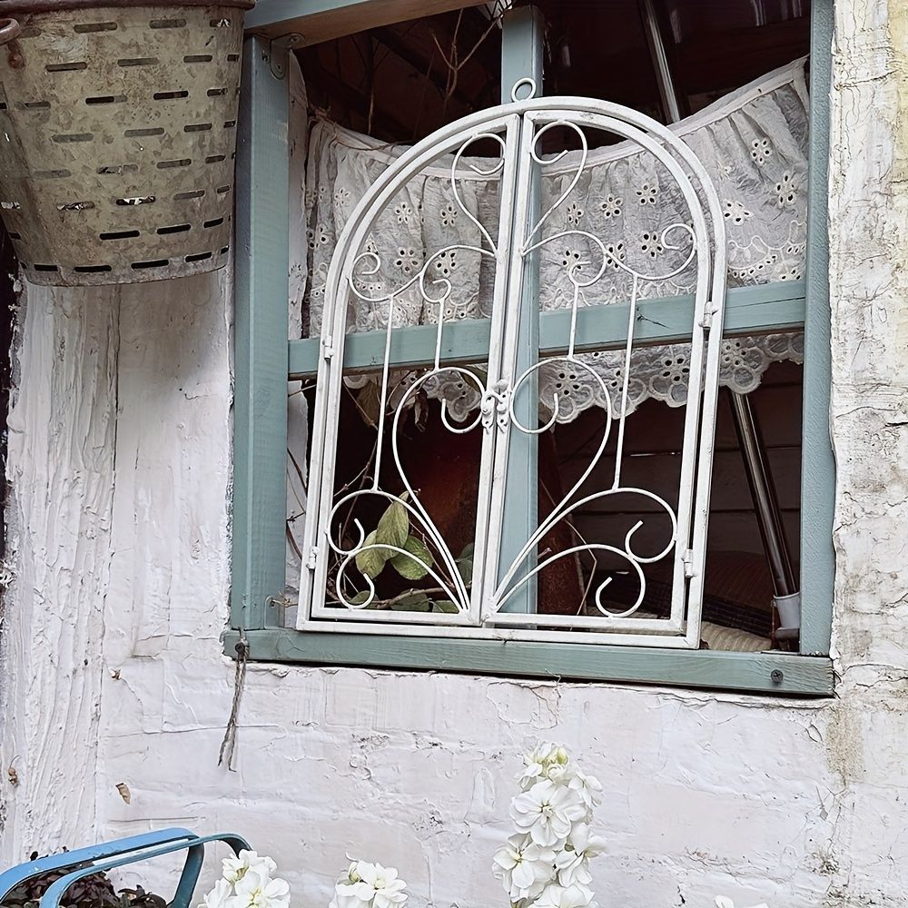フレンチ アンティークアイアン 窓枠 窓辺 ウォールデコ 窓格子 お洒落