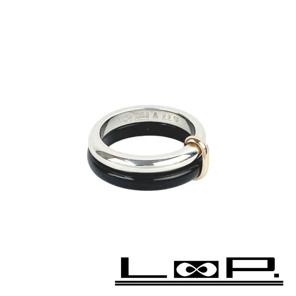 □新同□磨き済□ ジョージジェンセン リング 指輪 オニキス コンビ