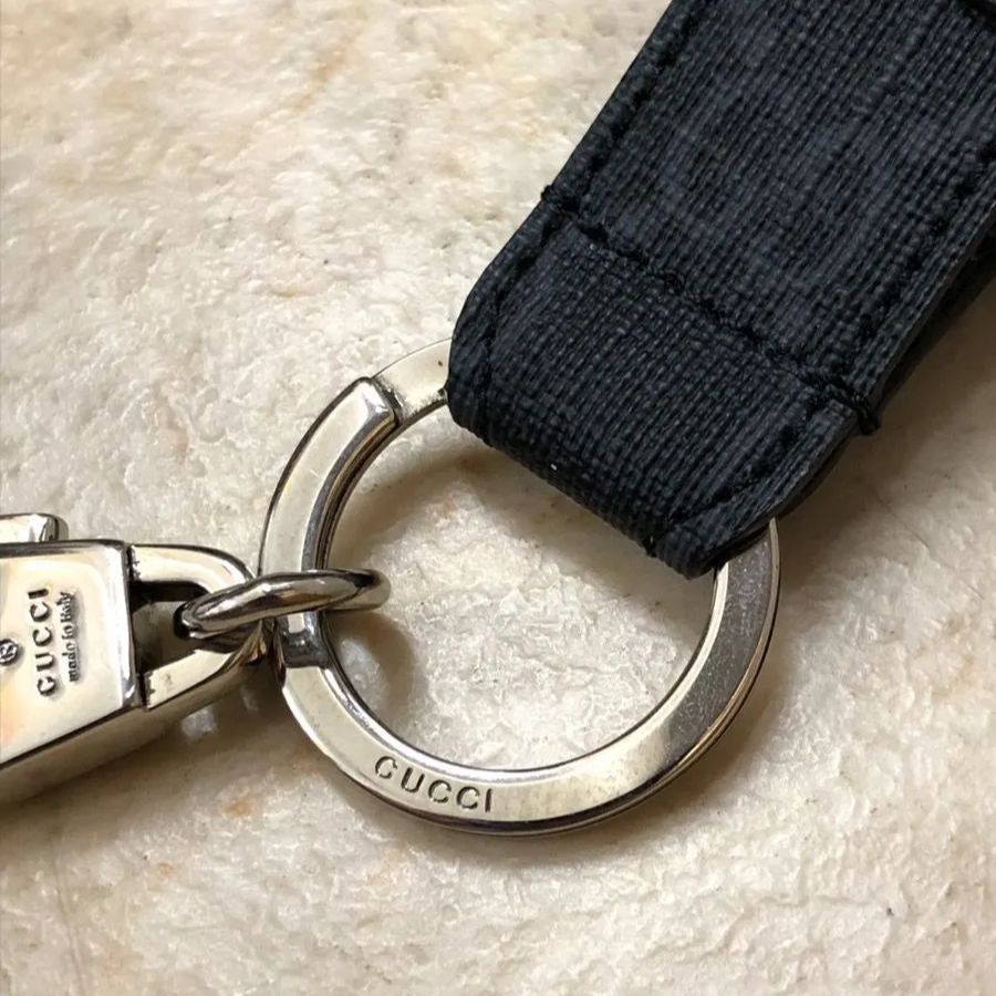 GUCCI グッチ キーリング キーホルダー GG レザー ブラック系 - メルカリ