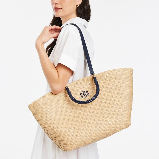 Waterproof Raffia Bamboo Tote | Mark and Graham