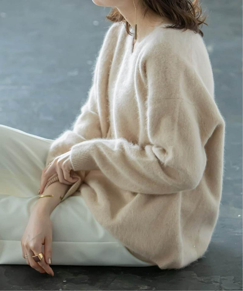 NOBLE(ノーブル)の「ラクーンニットVネックプルオーバー◇（NOBLE