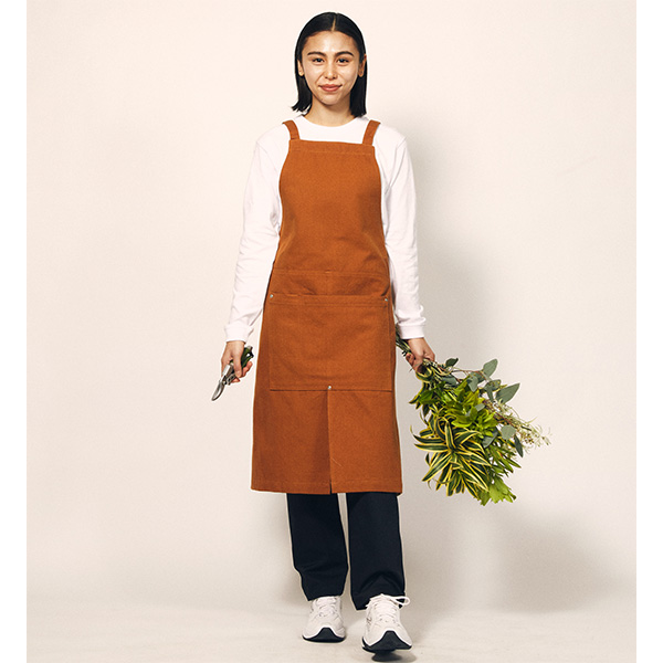 1384-01 ウォッシュキャンバスエプロン（クロスタイプ）（United Athle