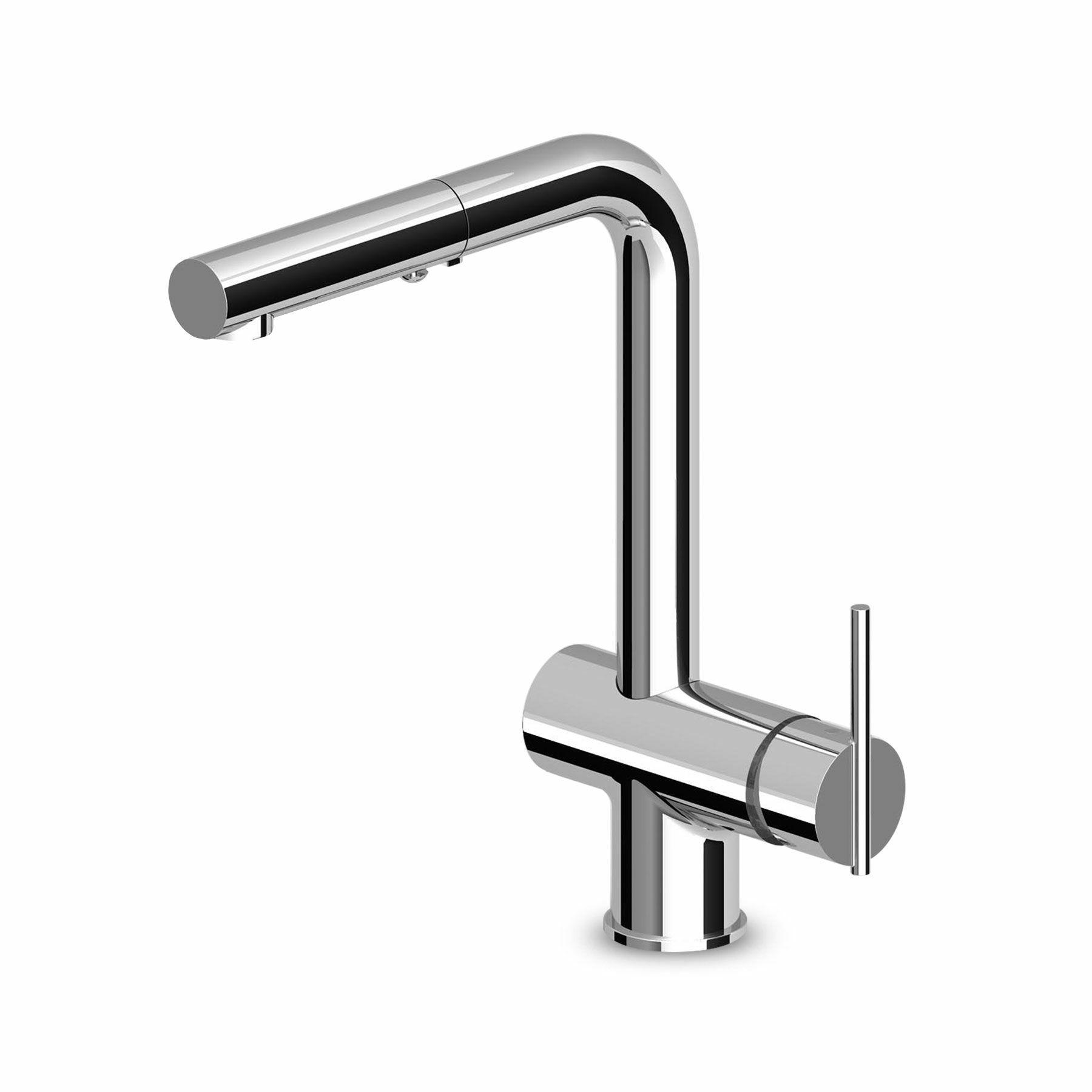 Zucchetti - Single lever sink mixer with swivel spout, pull out