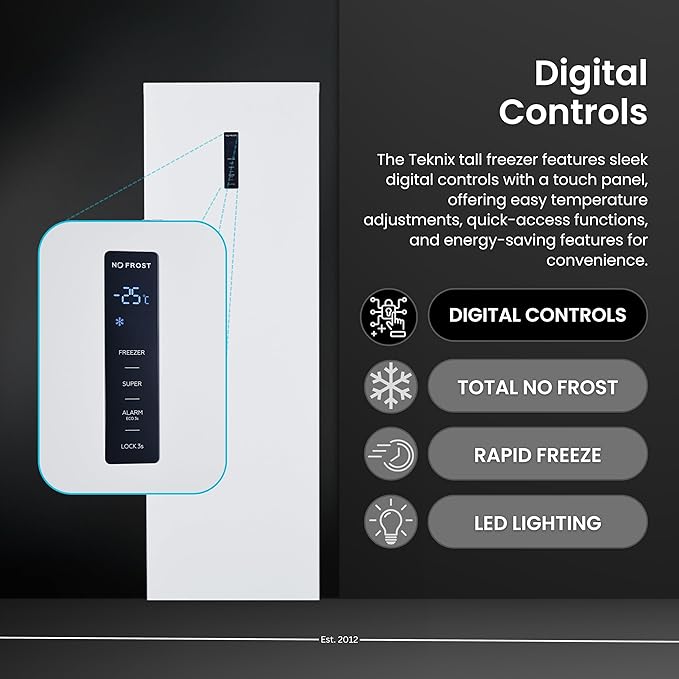 Teknix T60FNF2W - White Freestanding Frost Free Freezer - Garage