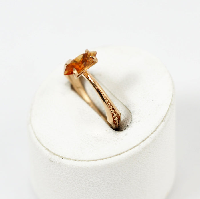 agete アガット K10イエローゴールド カラーストーン ピンキー リング