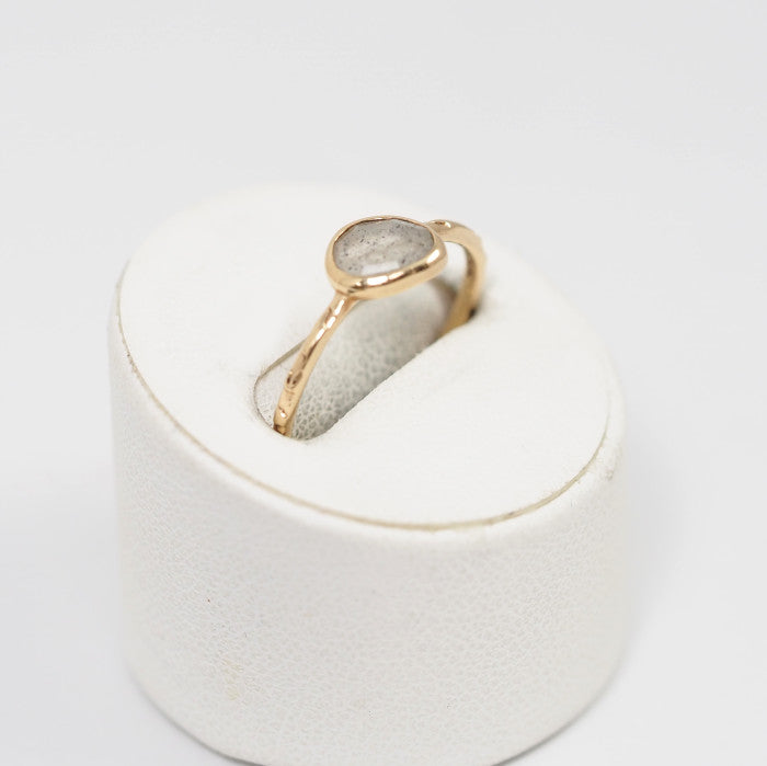 agete アガット K10イエローゴールド ラブラドライト リング 7号