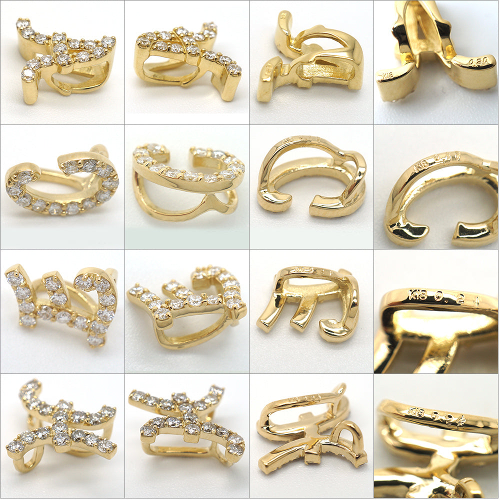 イニシャル 18金 ダイヤモンド アルファベット ネーム 極上品質