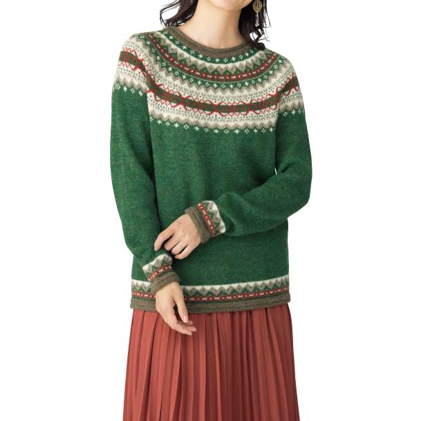 アルパカ ノルディック柄ニットプルオーバー｜【アルパカタウン