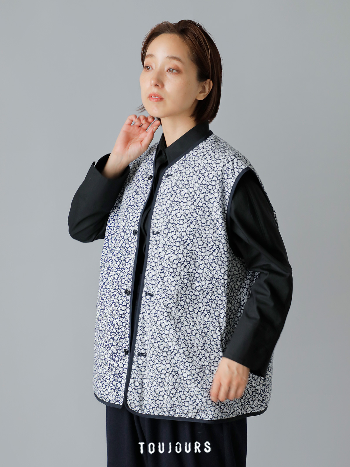 TOUJOURS トゥジュー ヴィンテージ フラワー プリント コットン