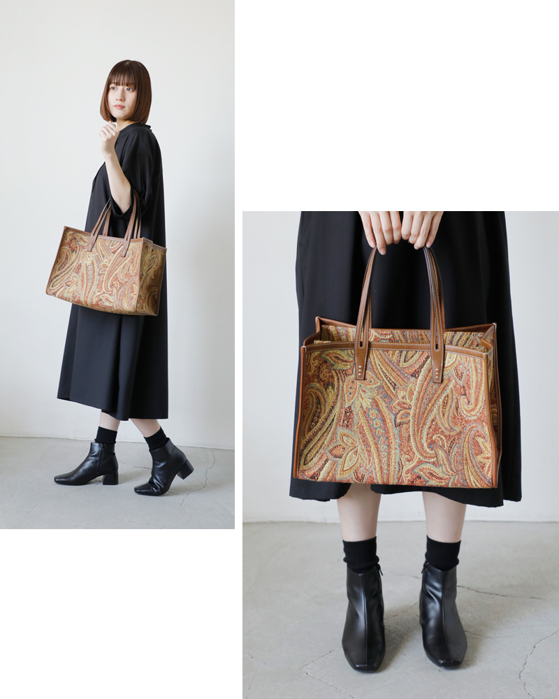 A VACATION ア ヴァケーション カウレザー ハンドル スクエア トート