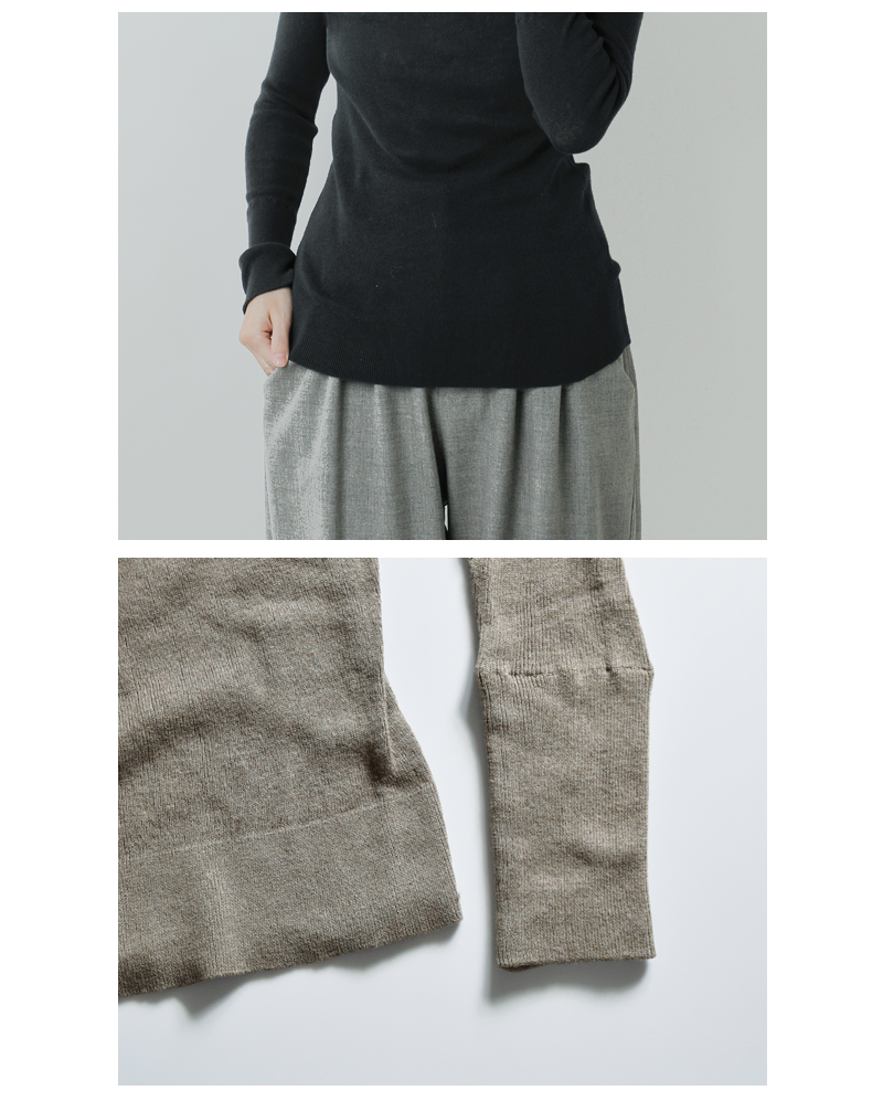 tumugu(ツムグ)コットン リブニット タートルネック プルオーバー