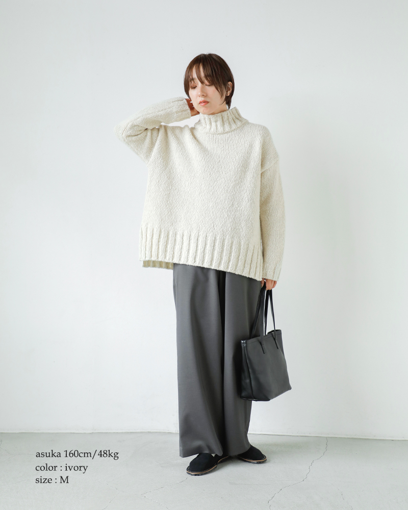 evam eva エヴァムエヴァ リニューウール タートルネック ニット プル