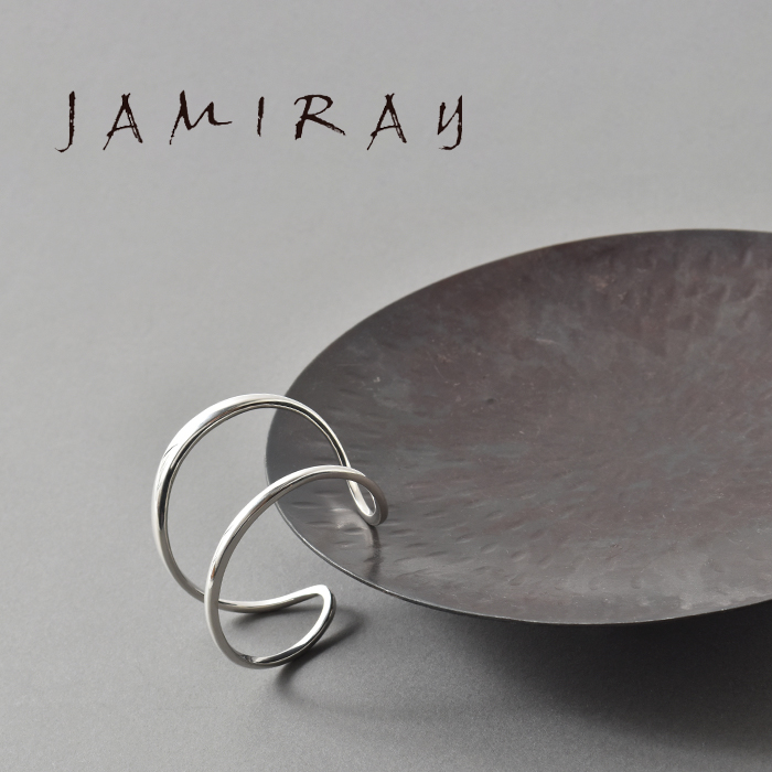 JAMIRAY ジャミレイ ライン スカルプチャー シルバー バングル “LINE