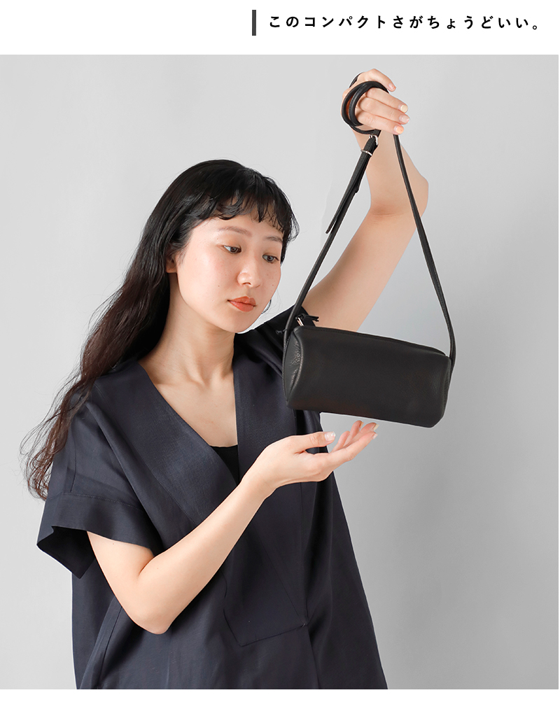 Aeta アエタ ディアレザー シリンダー ショルダー バッグ “DEER” da103