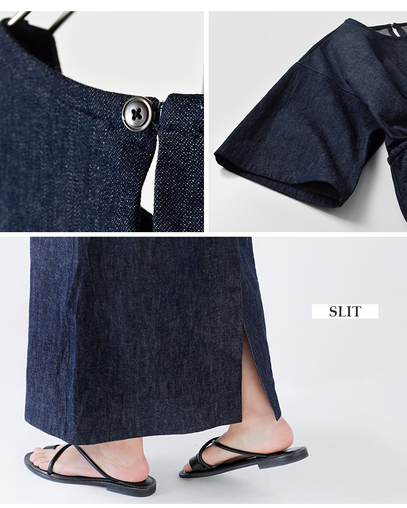 HAVERSACK ハバーサック 8.5ozライトデニム 5分袖 ロングワンピース