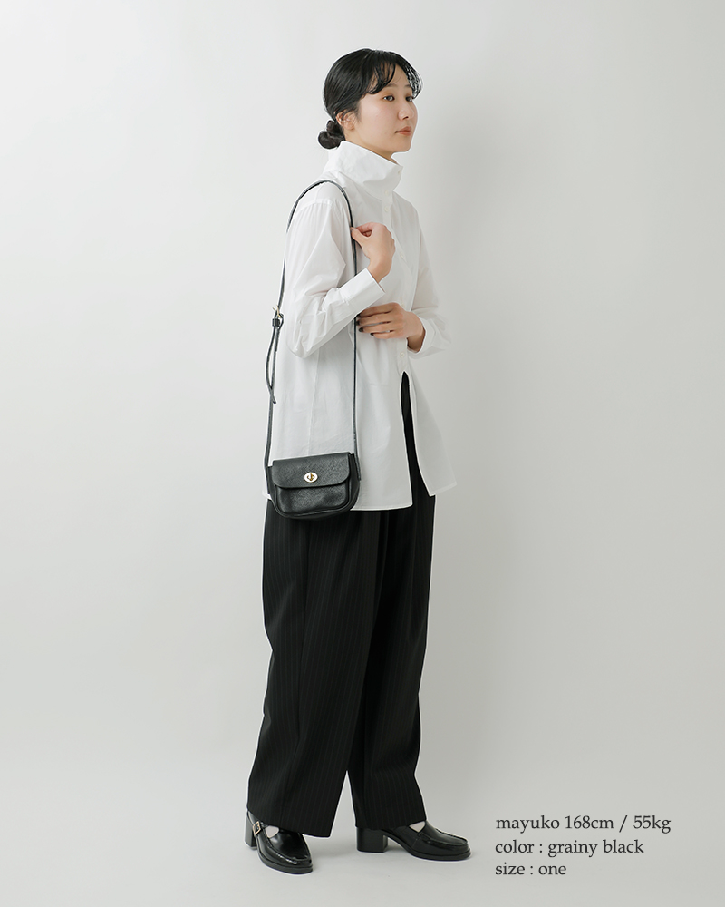 Mimi ミミ グレイニー ベジタブル タンニンレザー ショルダーバッグ