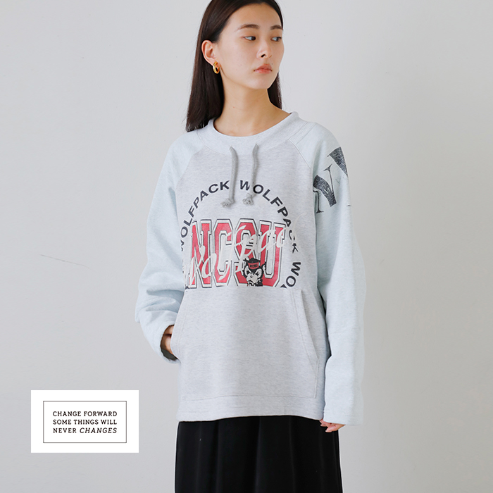 CHANGES チェンジーズ リメイク ラグランスリーブ 裏起毛 プルオーバー