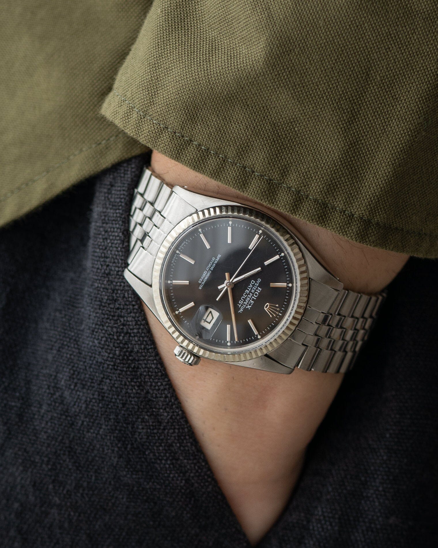 ロレックス デイトジャスト 1601 マットブラック 自動巻き 1970年代製