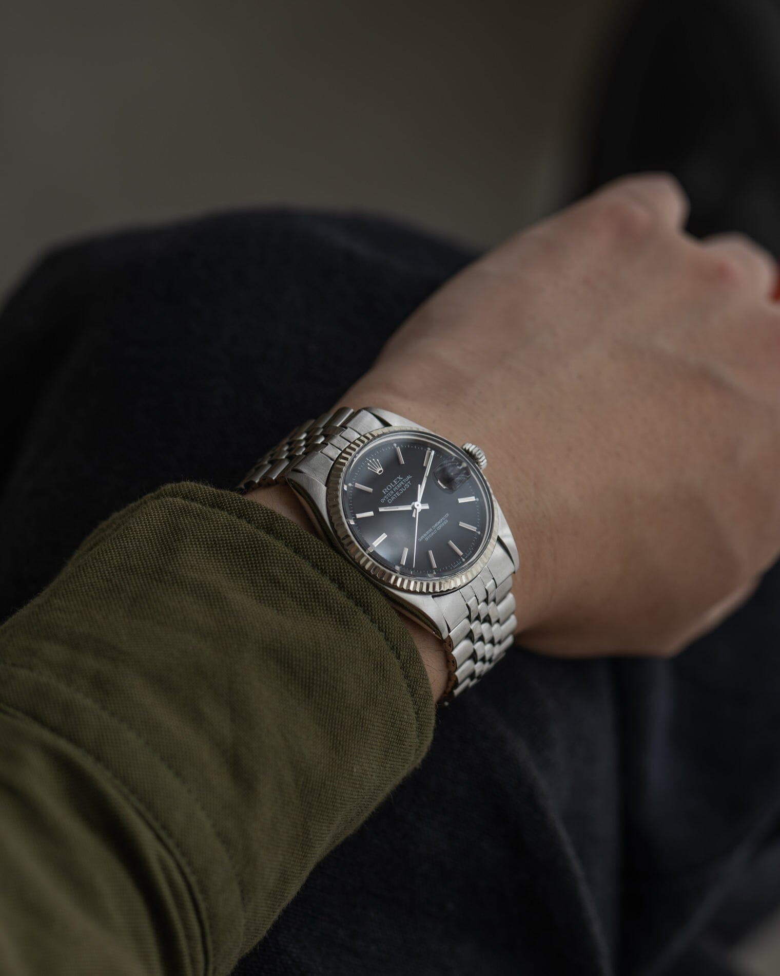 ロレックス デイトジャスト 1601 マットブラック 自動巻き 1970年代製